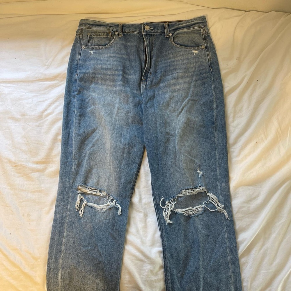 AE High-Rise Ripped Mom Jeans